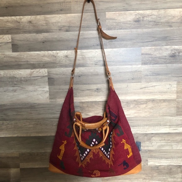 Boho Handcrafted Woven Navaho Southwestern Multicolor Crossbody Bag - Picture 7 of 16